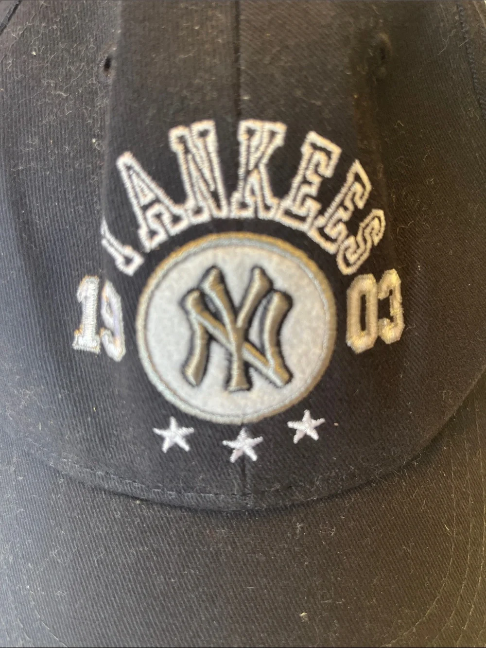 New York Yankees Toddler Black Baseball Cap with White Embroidery